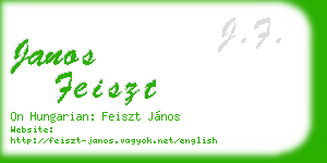 janos feiszt business card
